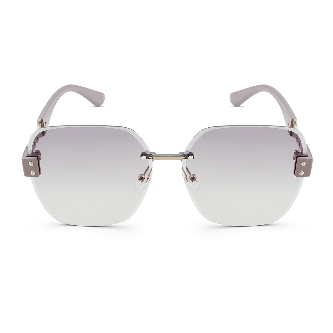 Viva Square Oversized Sunglasses featuring Ombre Lenses and Chain-Accented Temples