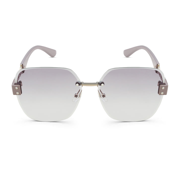 Viva Square Oversized Sunglasses featuring Ombre Lenses and Chain-Accented Temples