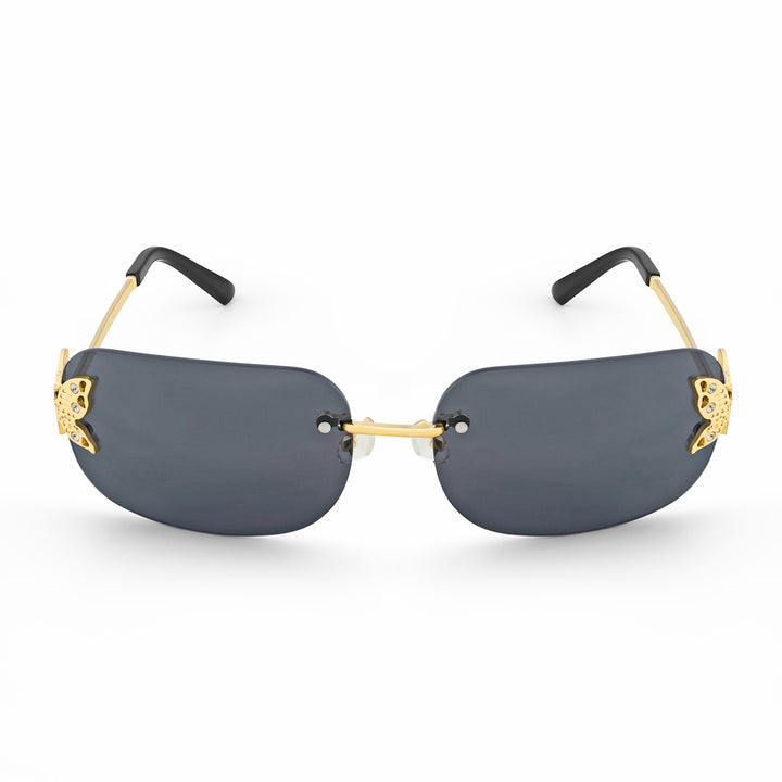 Vanessa Butterfly Sunglasses With A Gold Frame And Grey Ombre Lenses