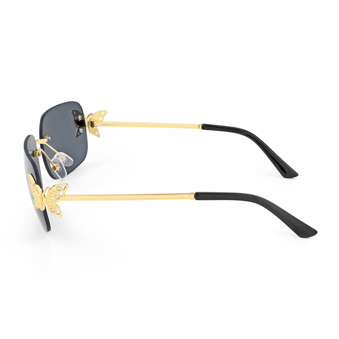 Vanessa Butterfly Sunglasses With A Gold Frame And Grey Ombre Lenses