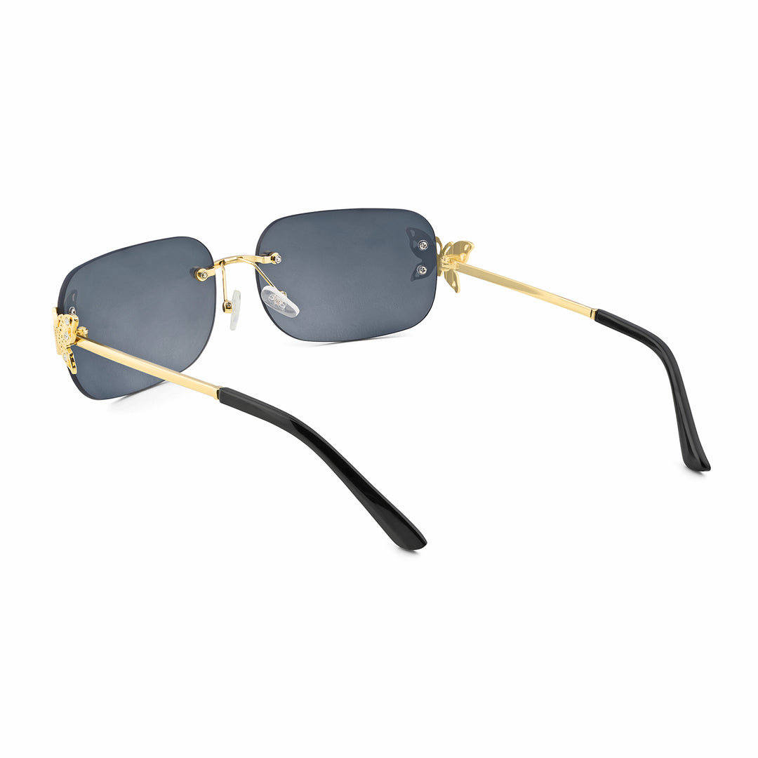 Vanessa Butterfly Sunglasses With A Gold Frame And Grey Ombre Lenses