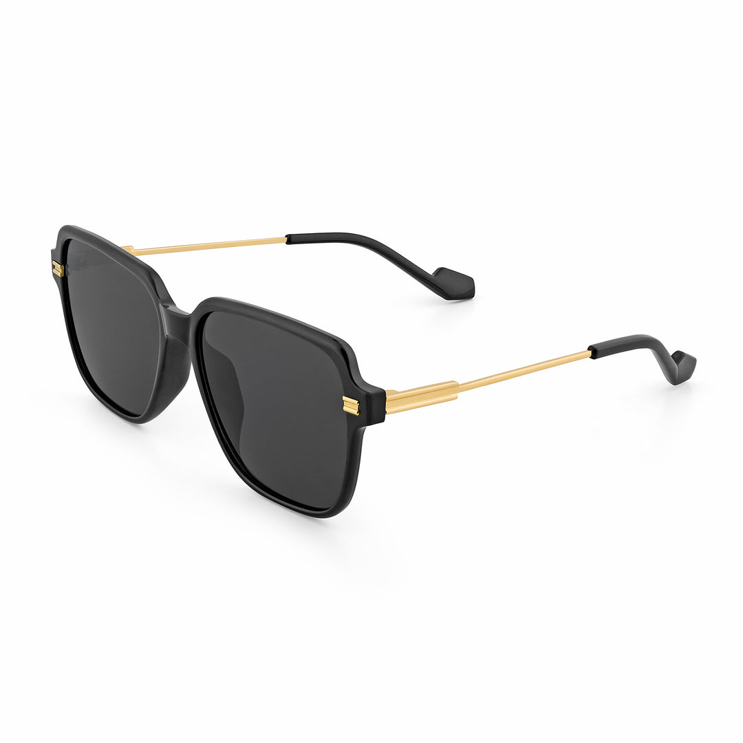 Westora Square Sunglasses With Black Frames And Black Lenses
