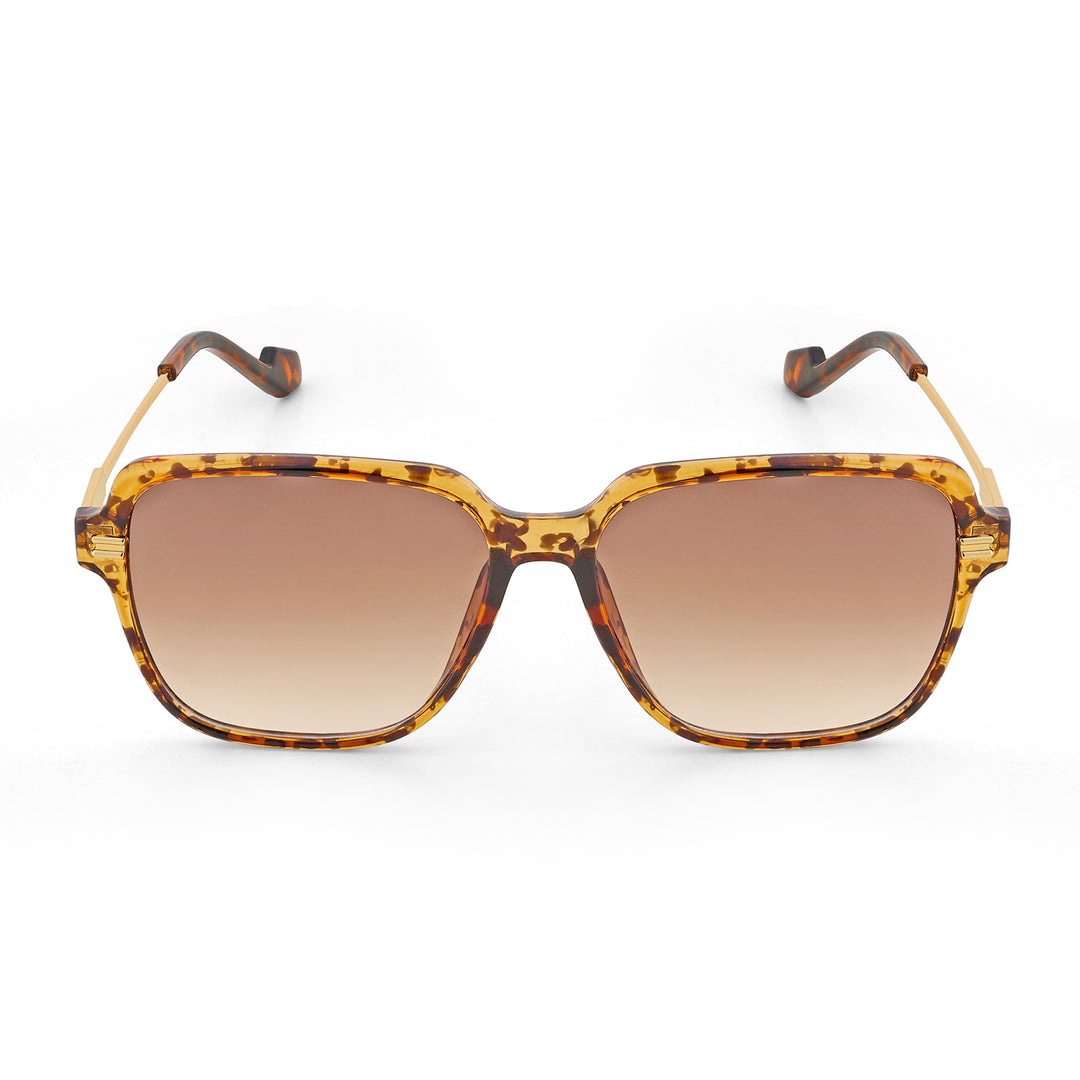 Westora Square Sunglasses With Leopard Frames And Brown Ombre Lenses