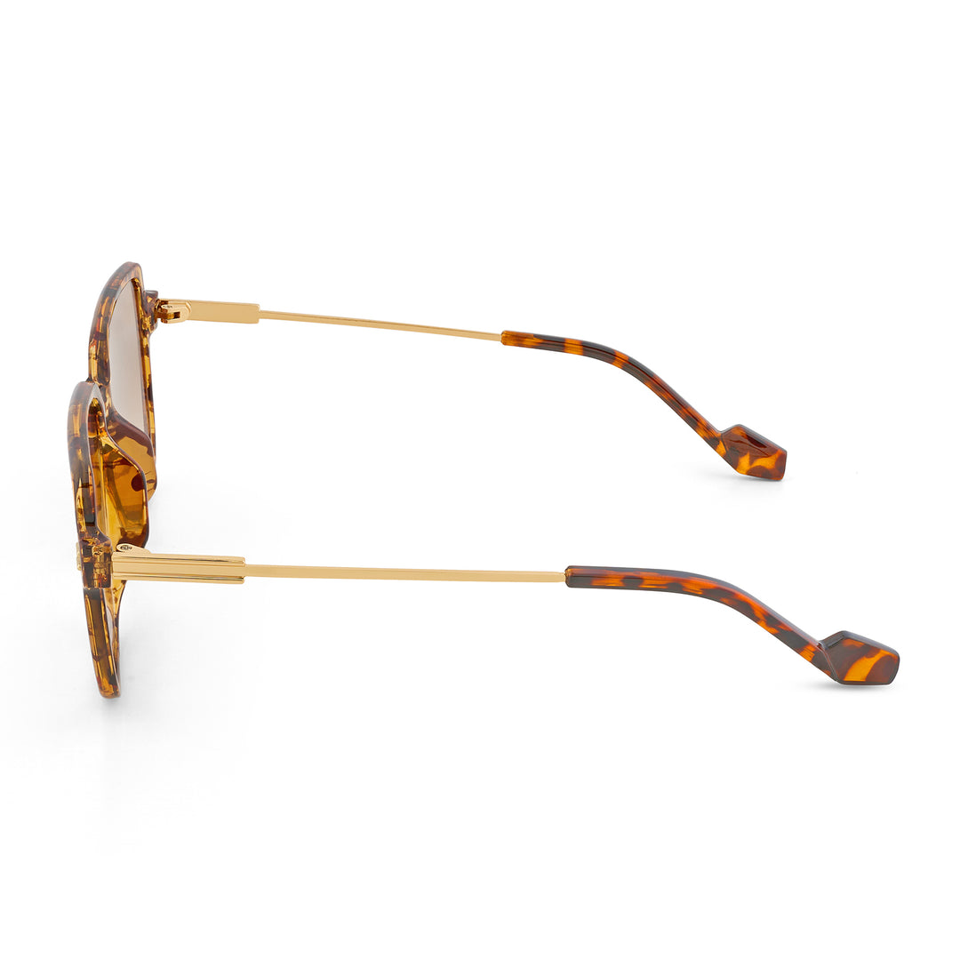 Westora Square Sunglasses With Leopard Frames And Brown Ombre Lenses