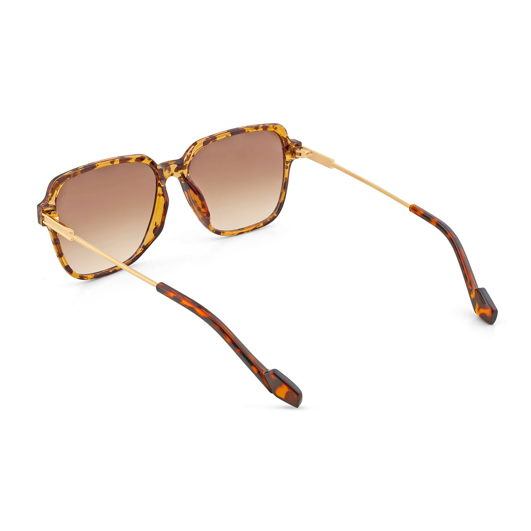 Westora Square Sunglasses With Leopard Frames And Brown Ombre Lenses