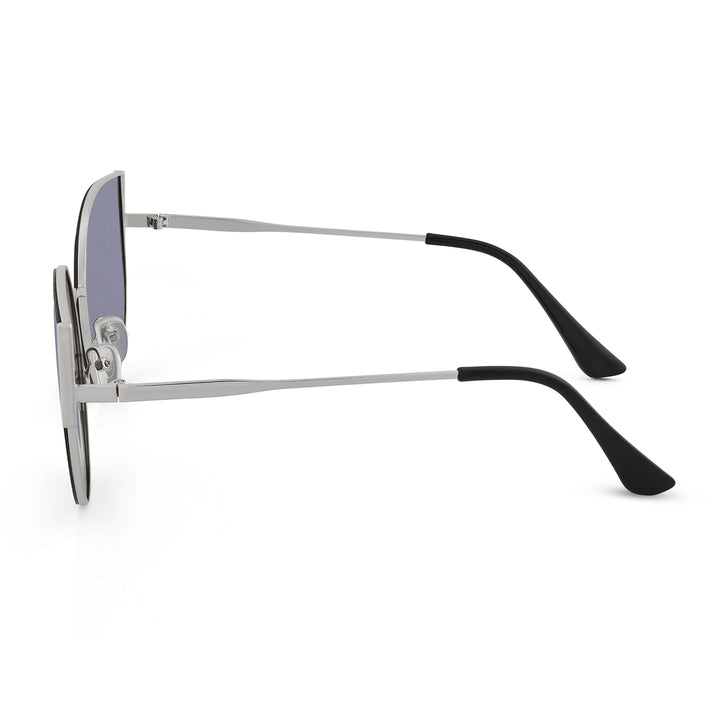 Vixen Round Cateye Sunglasses With Silver Frames And Black And Grey Lenses