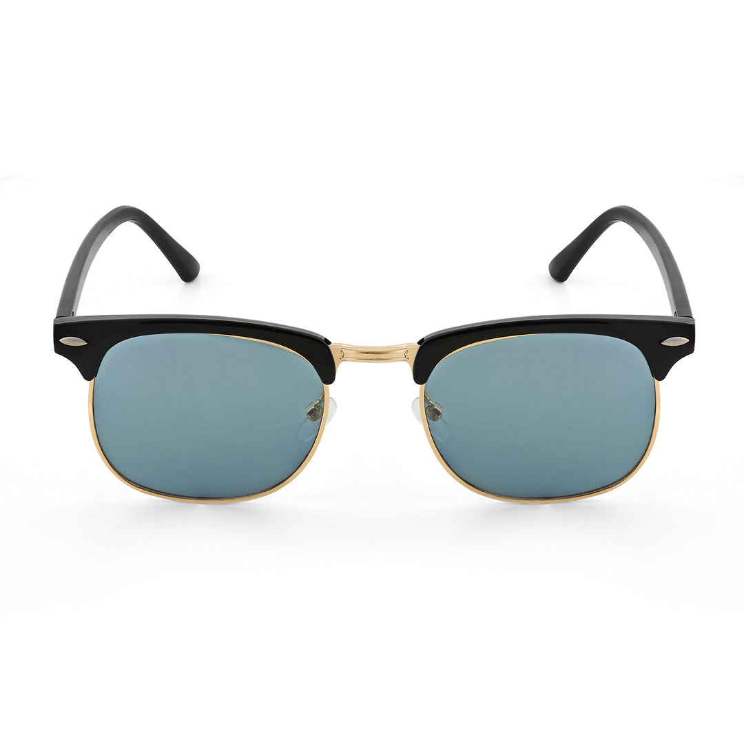Rayz Semi Rimless Sunglasses With Gold Frame And Black Gray Film