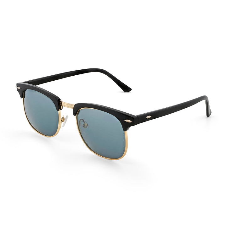 Rayz Semi Rimless Sunglasses With Gold Frame And Black Gray Film