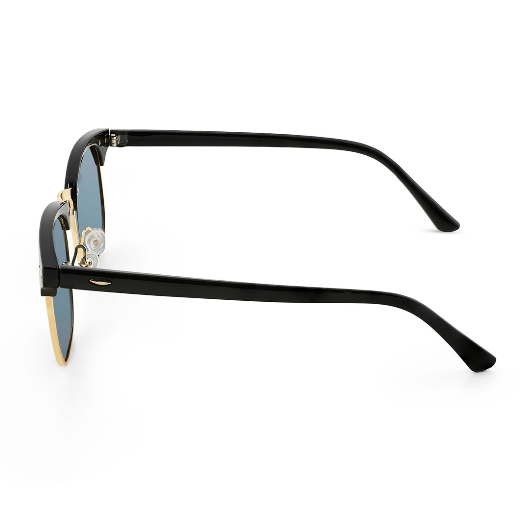 Rayz Semi Rimless Sunglasses With Gold Frame And Black Gray Film