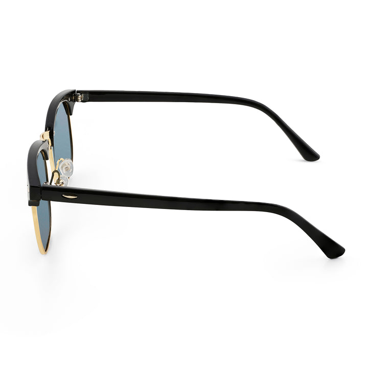 Rayz Semi Rimless Sunglasses With Gold Frame And Black Gray Film
