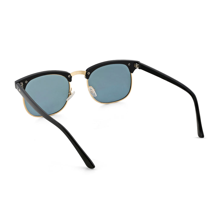 Rayz Semi Rimless Sunglasses With Gold Frame And Black Gray Film