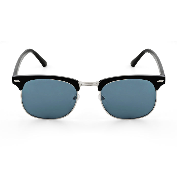 Rayz Semi Rimless Sunglasses With Silver Frame And Black Gray Film