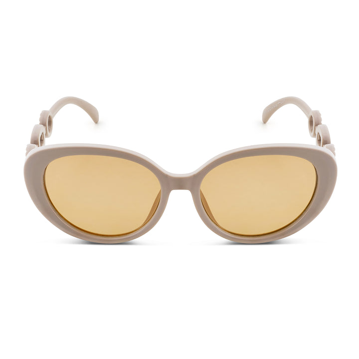 Kate Tan Retro Oval Thick Sunglasses With Chain Temples