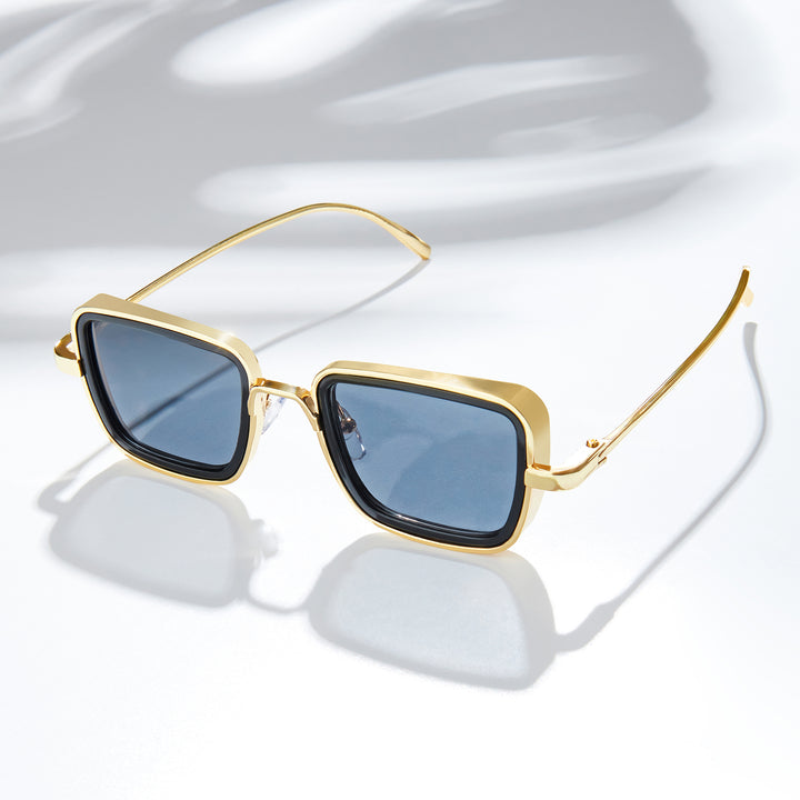 Rustic Black Lense Sunglasses With Gold Frames