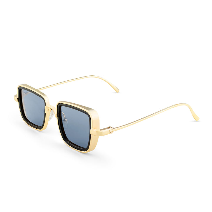Rustic Black Lense Sunglasses With Gold Frames