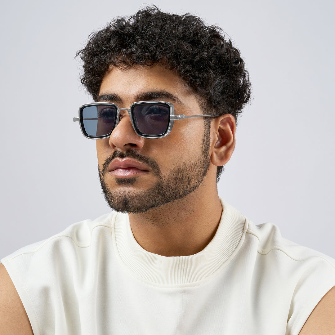 Rustic Black Lense Sunglasses With Black Frames