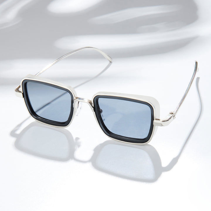 Rustic Black Lense Sunglasses With Silver Frames