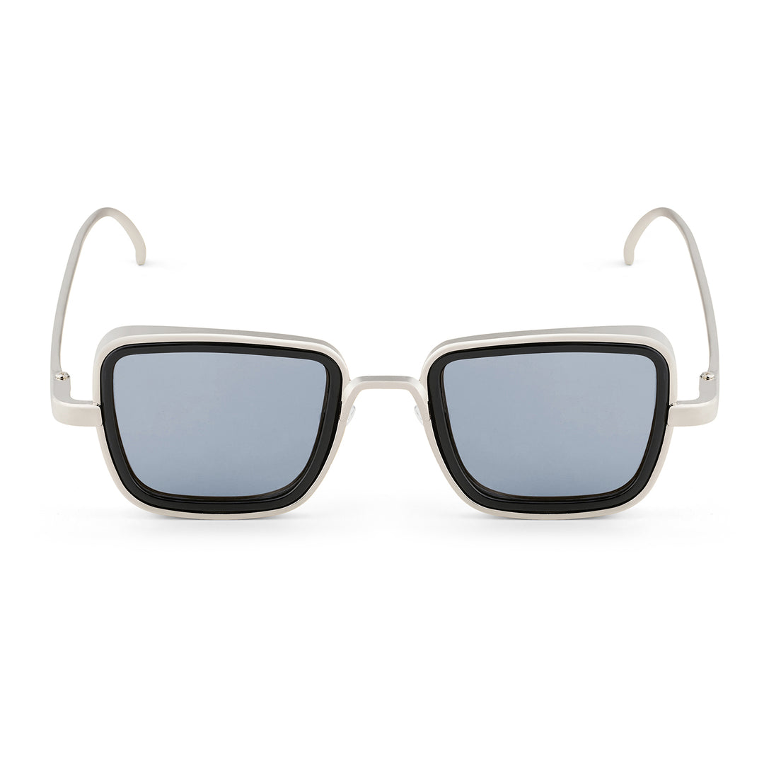 Rustic Black Lense Sunglasses With Silver Frames
