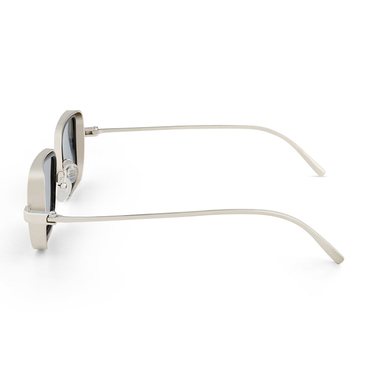 Rustic Black Lense Sunglasses With Silver Frames