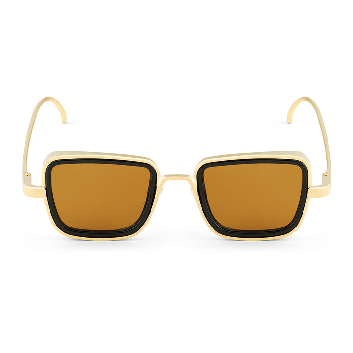 Rustic Brown Lense Sunglasses With Gold Frames