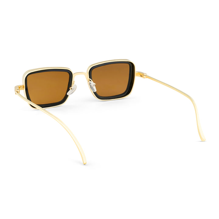 Rustic Brown Lense Sunglasses With Gold Frames