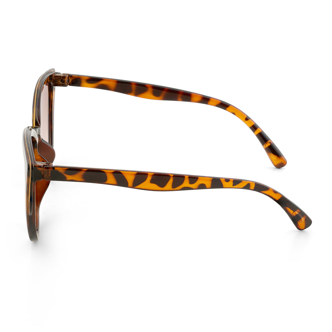 Anna Retro Cateye Cheetah Print Ombre Sunglasses with Gold Accents