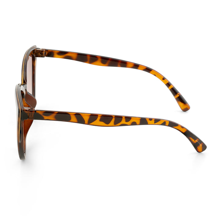 Anna Retro Cateye Cheetah Print Ombre Sunglasses with Gold Accents