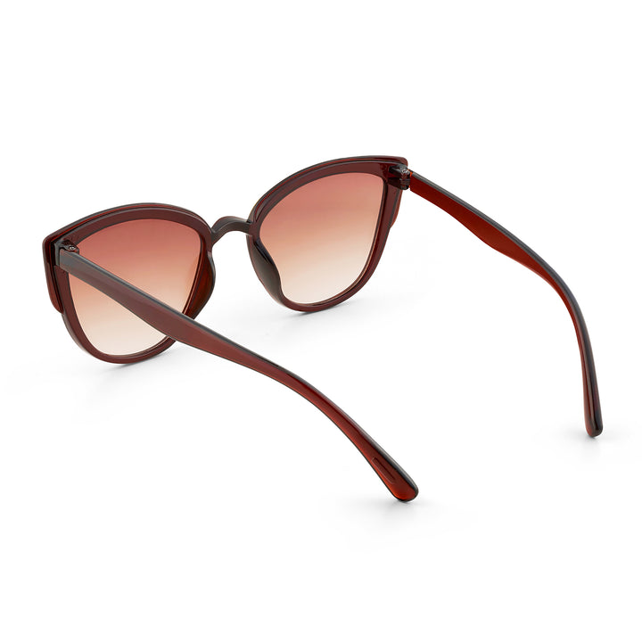 Anna Retro Cateye Brown Ombre Sunglasses with Gold Accents