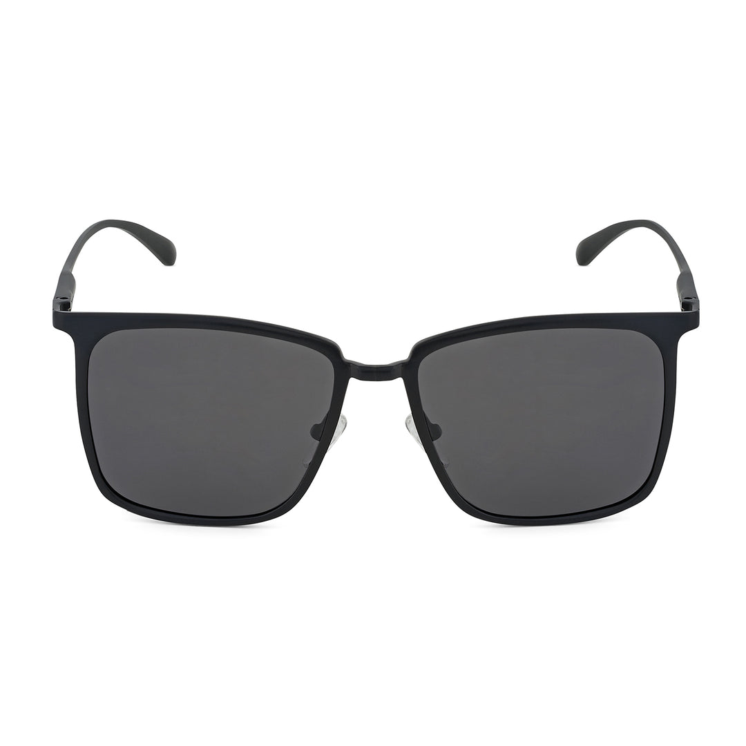 Sal Rectangle Black Frame Grey Sunglasses