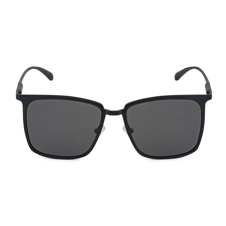Sal Rectangle Black Frame Grey Sunglasses