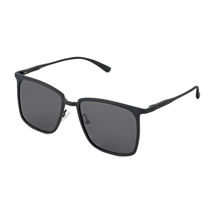 Sal Rectangle Black Frame Grey Sunglasses