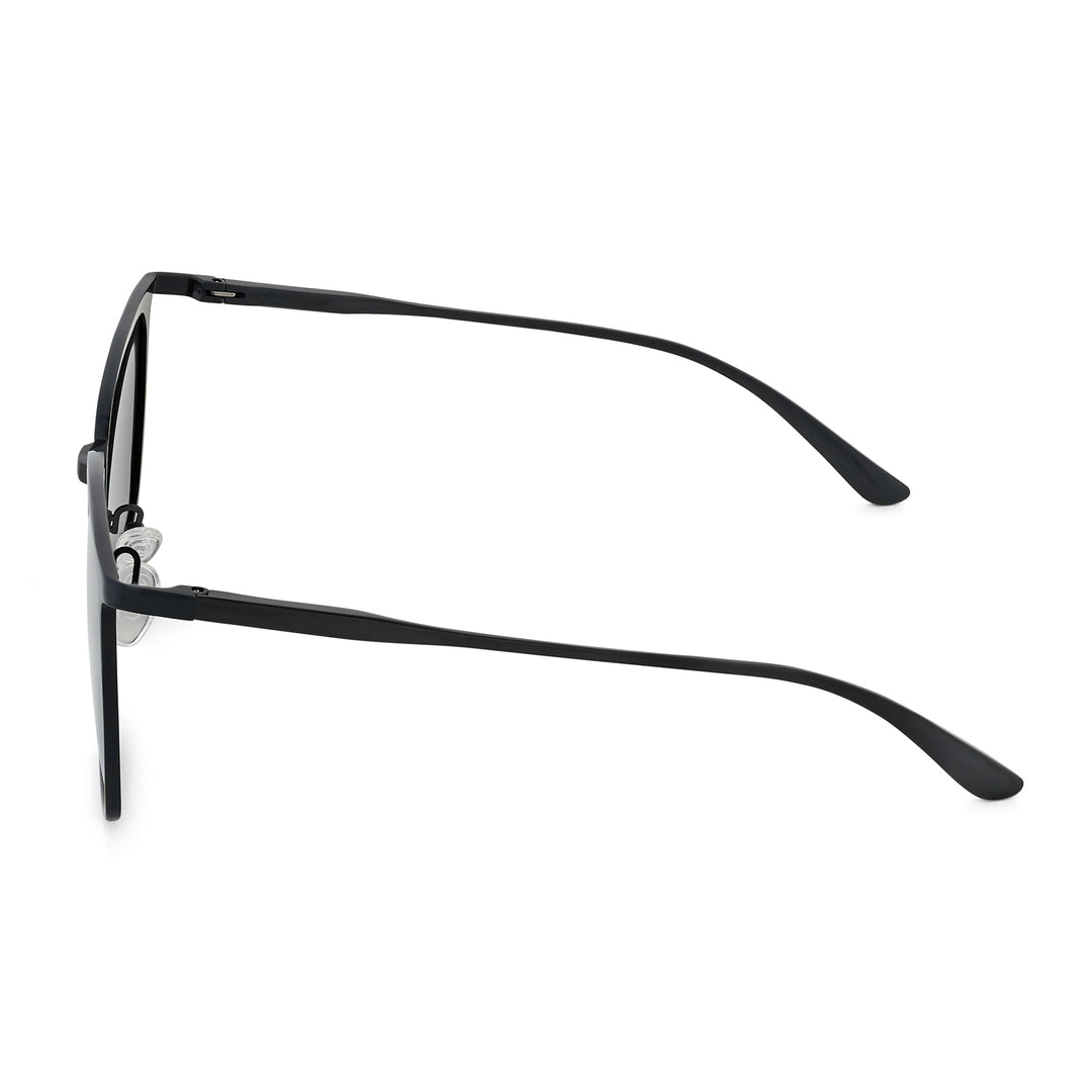 Sal Rectangle Black Frame Grey Sunglasses