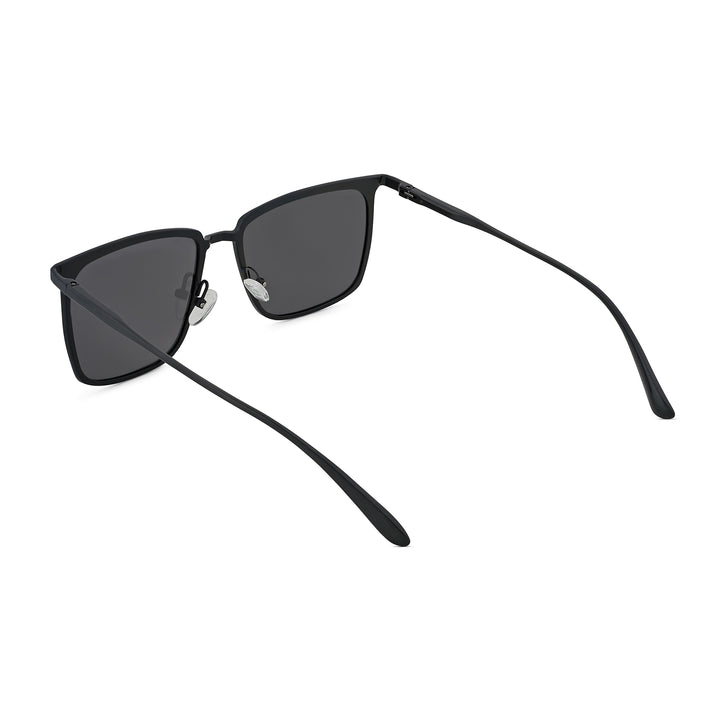 Sal Rectangle Black Frame Grey Sunglasses