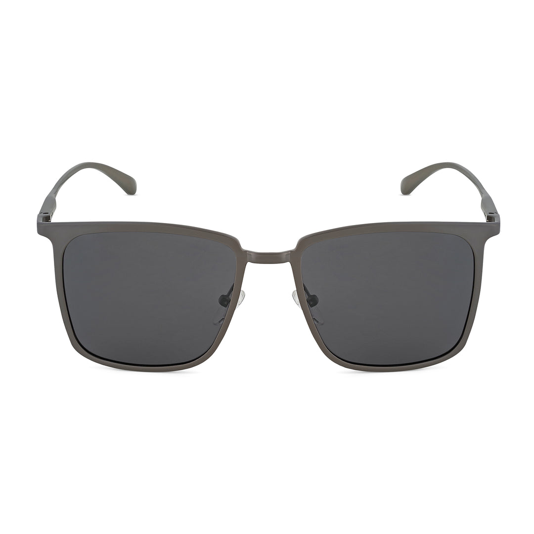 Sal Rectangle Dark Grey Frame Grey Sunglasses