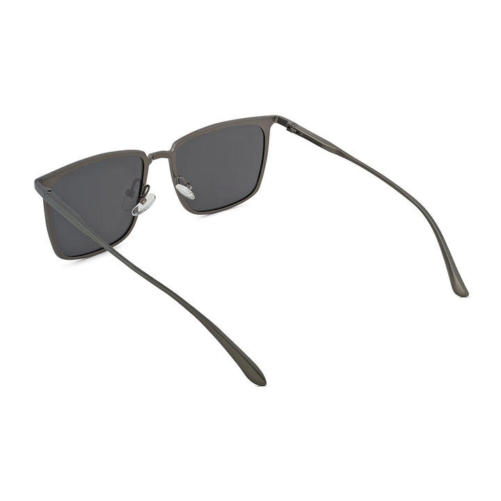 Sal Rectangle Dark Grey Frame Grey Sunglasses