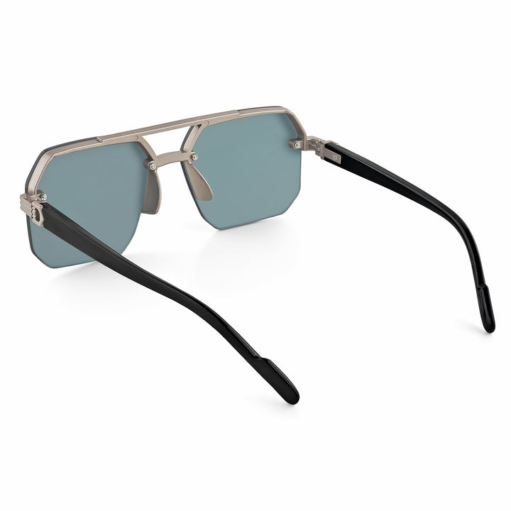 Hexa Geometric Sunglasses With Champagne Frame And Grey Ombre Lenses
