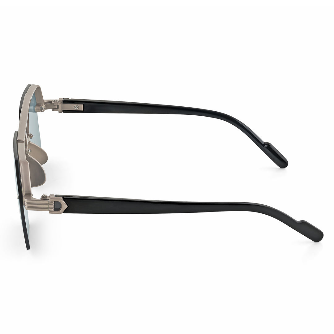 Hexa Geometric Sunglasses With Champagne Frame And Grey Ombre Lenses