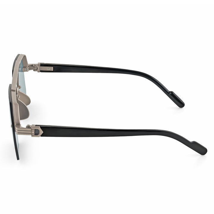 Hexa Geometric Sunglasses With Champagne Frame And Grey Ombre Lenses