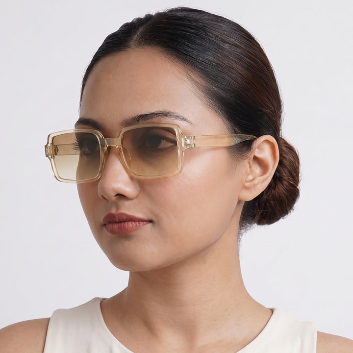 Mariana Champagne Rectangular Sunglasses