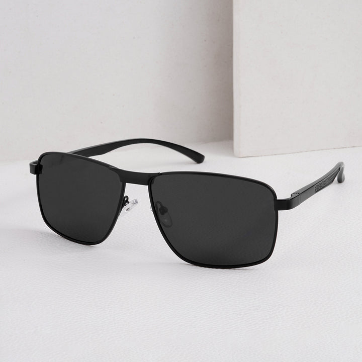 Valerio Rectangular Shield Black Sunglasses