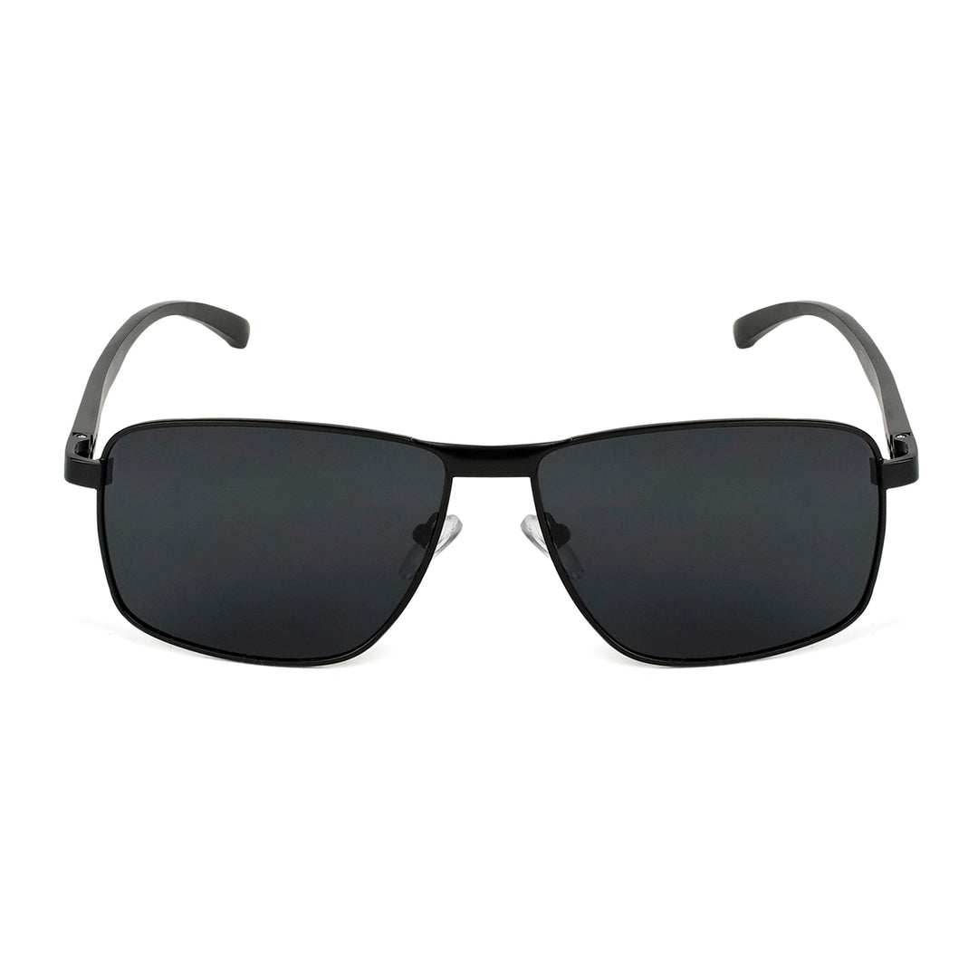 Valerio Rectangular Shield Black Sunglasses