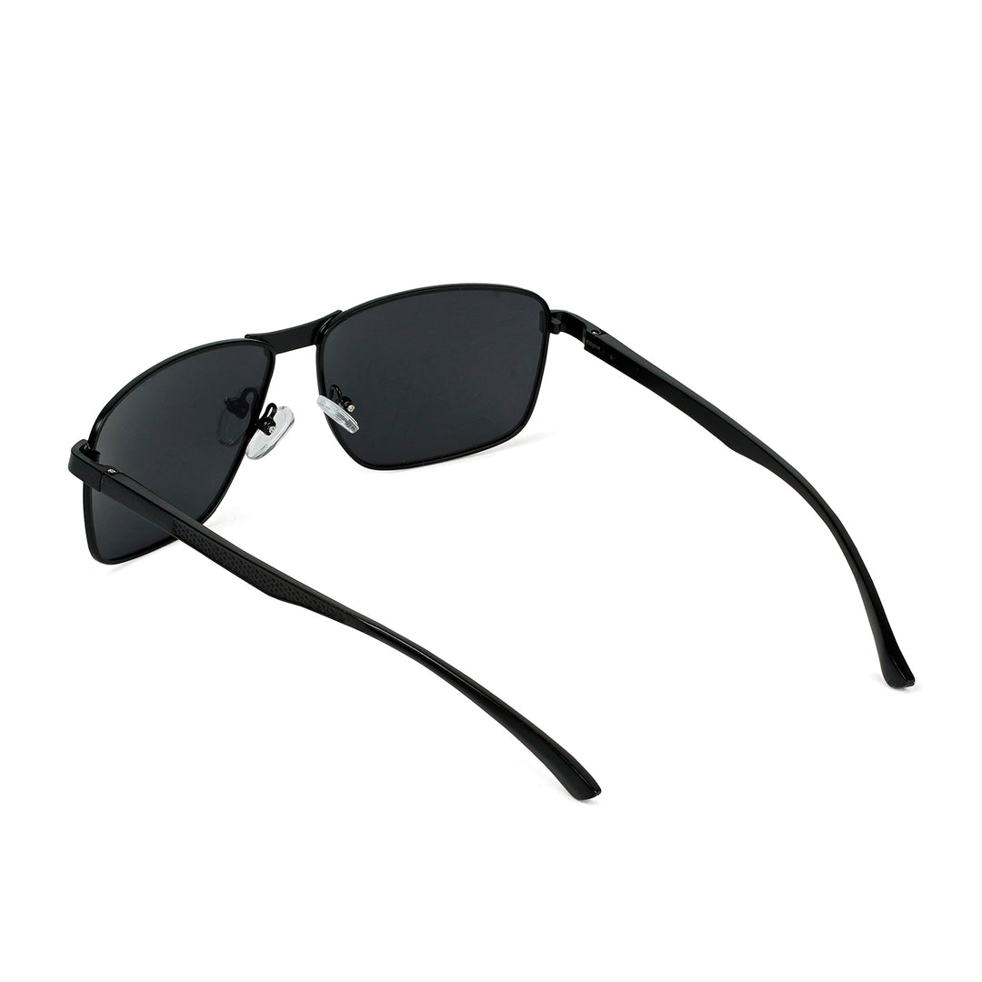 Valerio Rectangular Shield Black Sunglasses