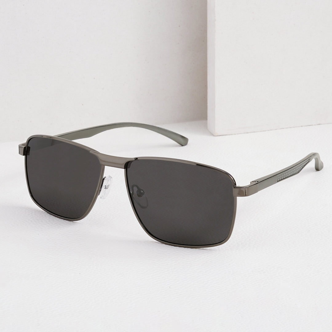 Valerio Rectangular Shield Grey Sunglasses