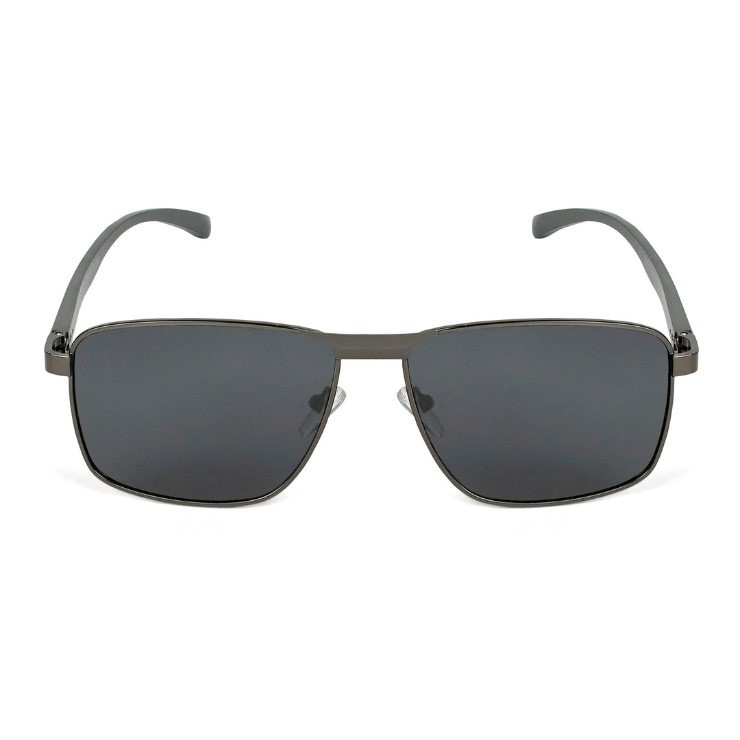 Valerio Rectangular Shield Grey Sunglasses