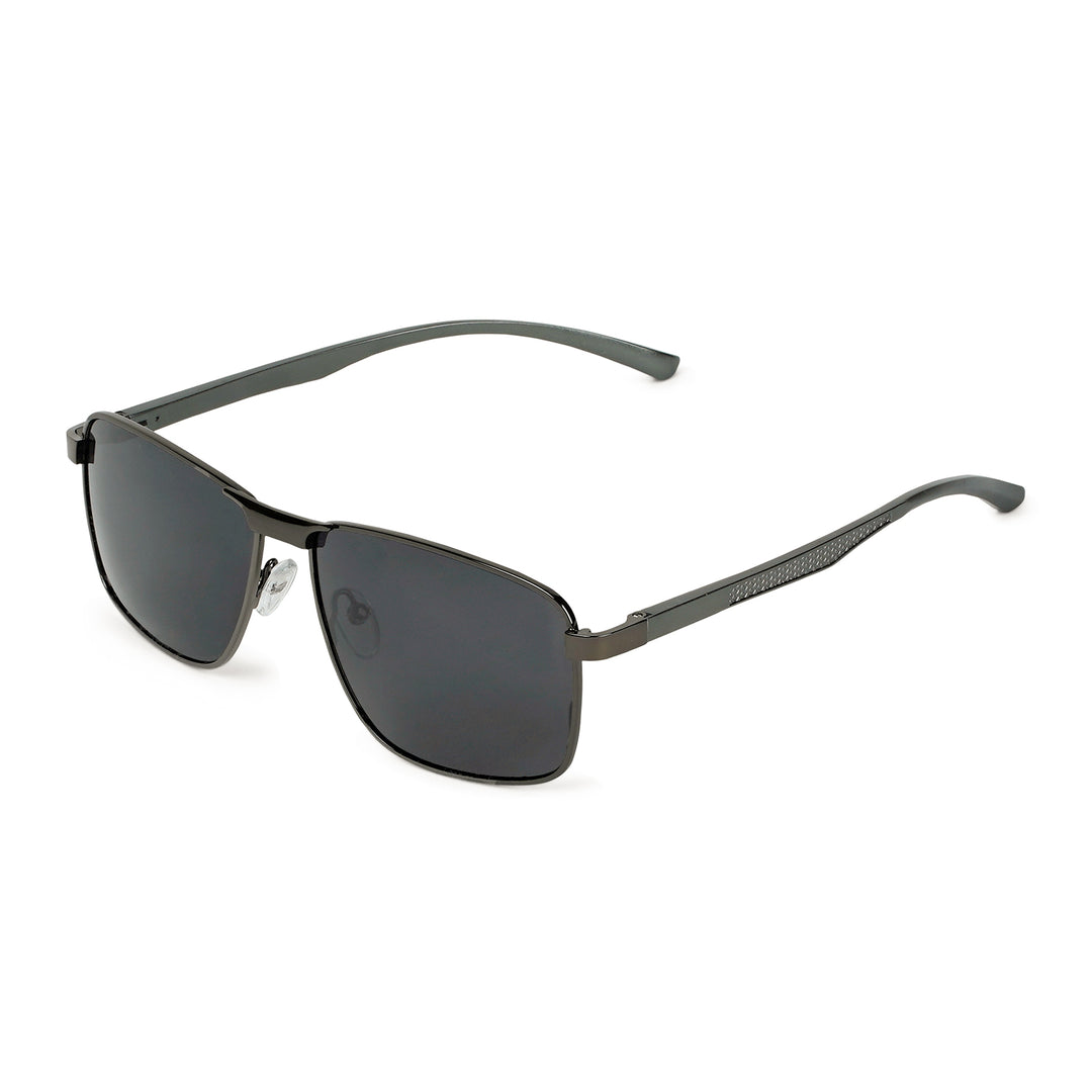 Valerio Rectangular Shield Grey Sunglasses