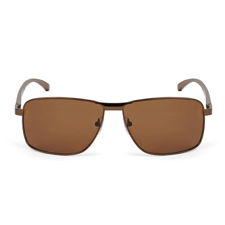 Valerio Rectangular Shield Brown Sunglasses