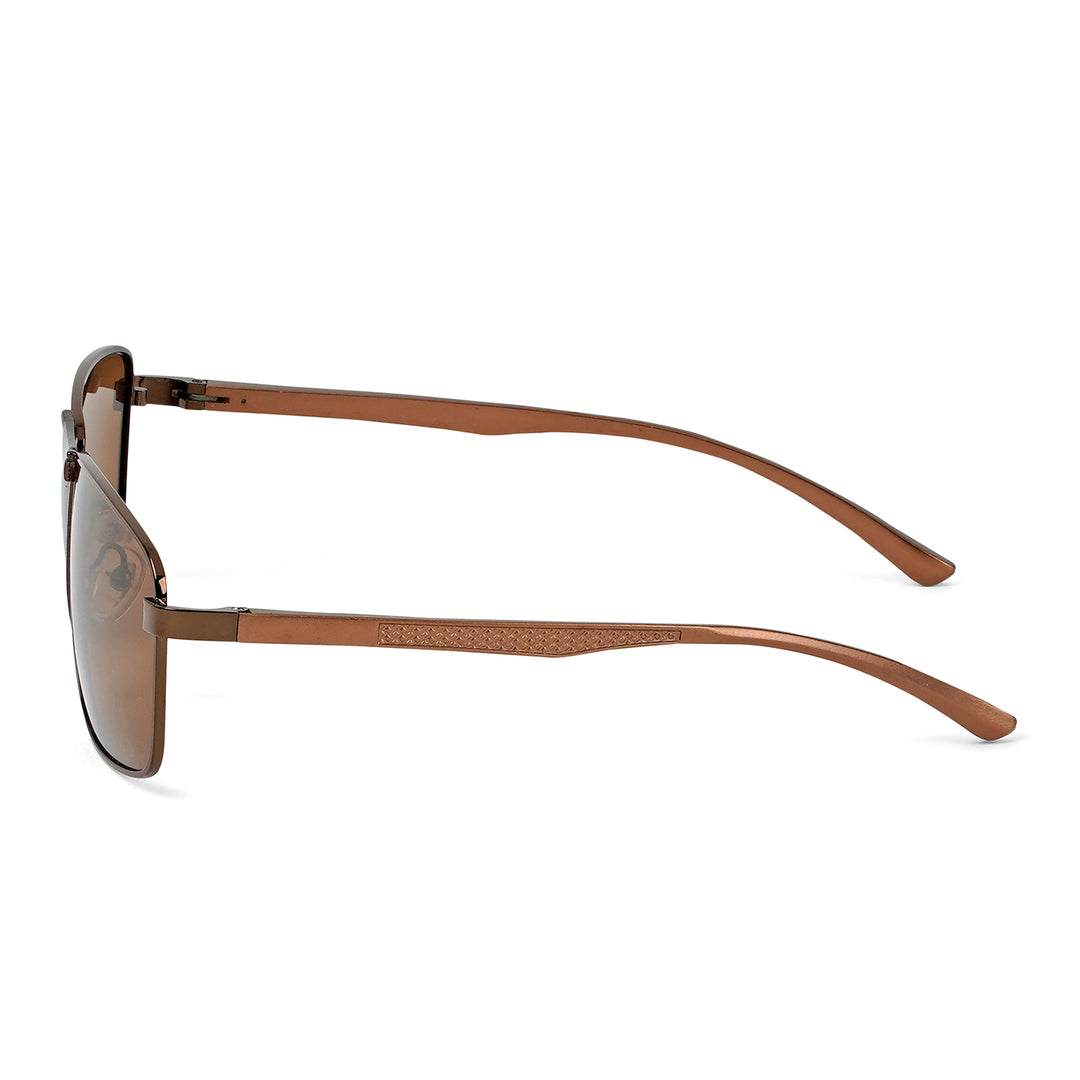 Valerio Rectangular Shield Brown Sunglasses