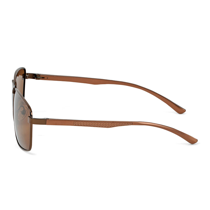 Valerio Rectangular Shield Brown Sunglasses