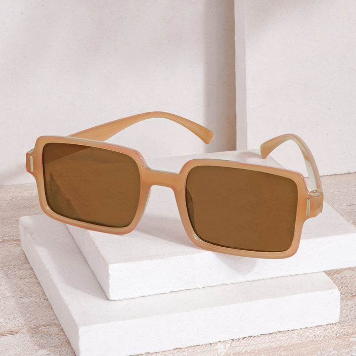 Mariana Brown & Beige Rectangular Sunglasses