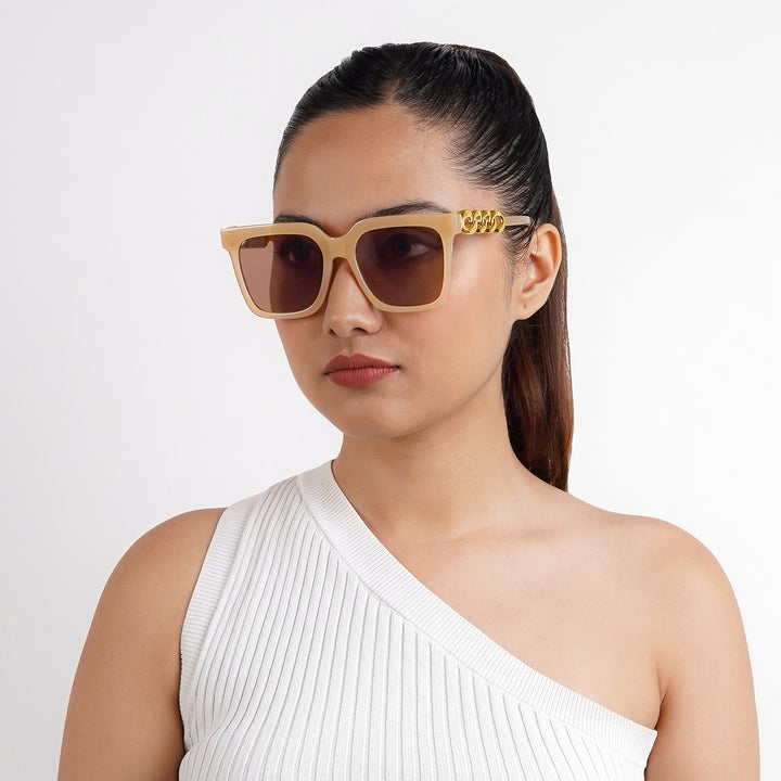 Henessy Brown Oversized Wayfarer